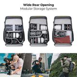 K&F Concept Mochila Cámara Profesional, Bolsa Fotógrafos Cámara Impermeable de Gran Capacidad para Camera Reflex Digital DSLR, Adecuado para viajes al aire libre senderismo fotografía Dorado