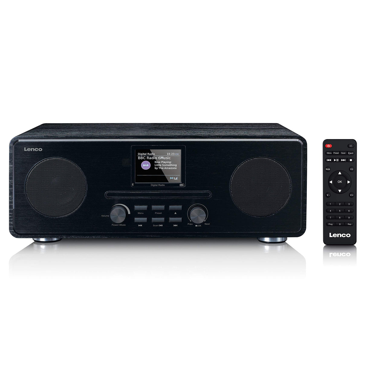 Lenco 810076 dar-061 Dab+ CD Radio - Bluetooth 5.0 - Receptor Dab+ y FM PLL - Pantalla LCD - 2 Horas de activación - 2 x 10 w rms - Ecualizador - Entrada Auxiliar - 3,5 mm - Negro