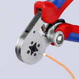 Knipex Alicate autoajustable para crimpar punteras huecas de acceso lateral cromado, con fundas multicomponentes 180 mm 97 55 04
