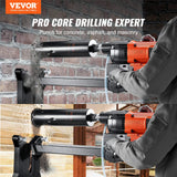 VEVOR Taladro de Diamante Diámetro Máximo de 26 cm Máquina Perforadora de Diamante Profundidad de 60 cm Taladradora Diamantina Húmeda 2500 W 750 rpm para Agujeros Construcción de Hormigón Armado