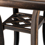 Relaxdays Mesa Jardín Exterior, Mesita Cuadrada Antigua, Resistente, Aluminio Fundido, 53 x 53,5 x 53,5 cm, Negro/Bronce, Plástico