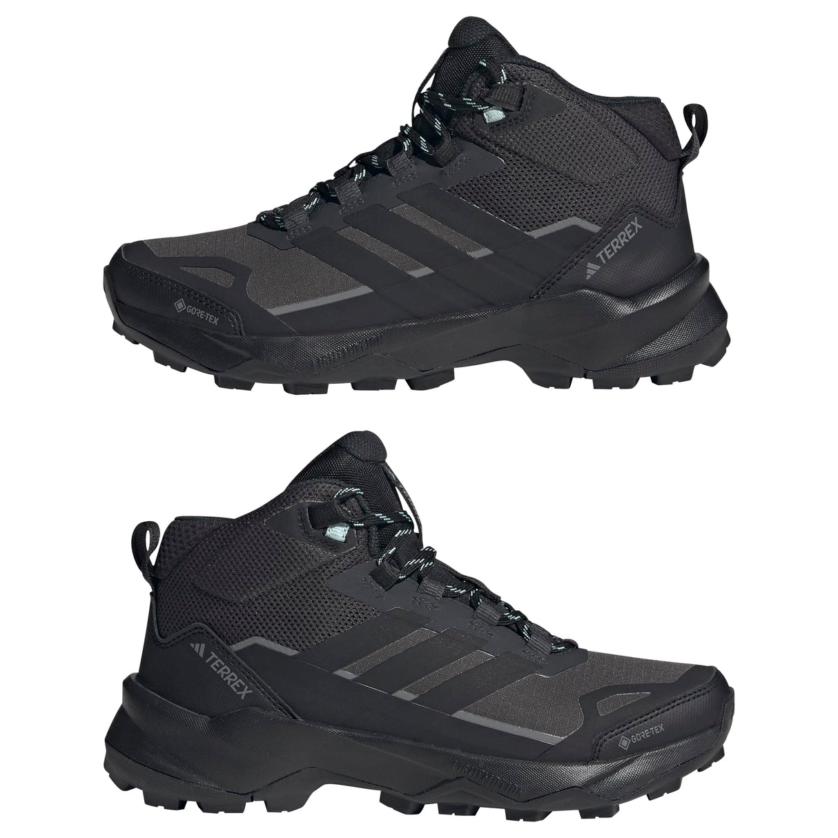 adidas Terrex Skychaser AX5 Mid Gore-Tex Hiking Shoes, Zapatos de Senderismo Mujer, Carbon/Core Black/Semi Flash Aqua, 40 2/3 EU