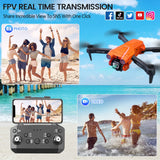 Mingfuxin Drone plegable con cámara para principiantes, drone RC Quadcopter con aplicación WIFI FPV vídeo en vivo, retención de altitud, modo sin cabeza, despegue de una tecla para adultos y niños