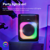 Trust Azura Altavoz Bluetooth Potente 100W para Fiestas, Altavoz Portátil Inalámbrico Luz LED RGB Intemperie IPX4, Altavoces Bluetooth Batería Recargable 11H, 2 Entradas de Micrófono Karaoke