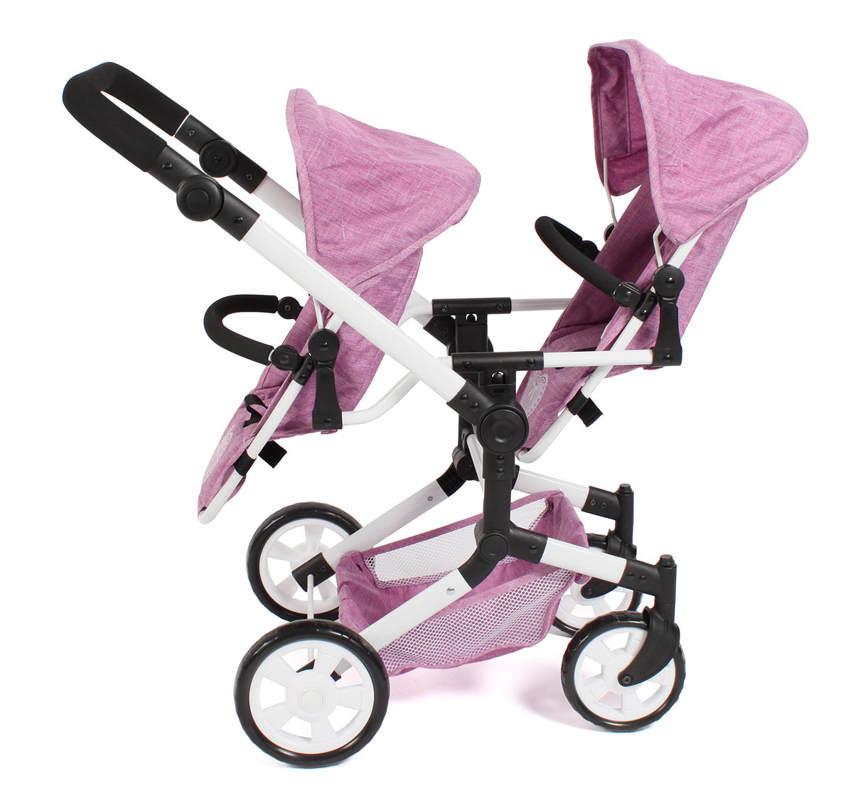 Bayer Chic 2000 - Cochecito para muñecas Linus Duo para niños de 4 a 8 años, Color Rosa Vaquero, 690-62