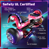 SISIGAD Hoverboard with Seat Attachment, 6.5'' Self Balancing Hoverboards Go Kart with Bluetooth and LED Lights, Combo Seat Attachment