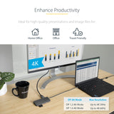 StarTech.com Adaptador Multipuertos USB C de Vídeo 4K a 60Hz, con Hub de 3 Puertos USB-A de 5Gbps, Entrega de Alimentación USB de 100W, Red Ethernet, SD/microSD, Cable de 30cm (115B-USBC-MULTIPORT)