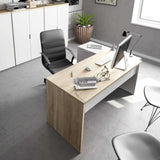 Habitdesign Mueble Auxiliar Despacho, Armario Estudio, 119x80x32,5 (AltoxAnchoxFondo - en cm), Color Blanco Artik y Roble Canadian, Modelo Office