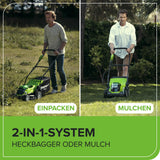 Greenworks G40LM35K2X Cortacésped de Batería para Céspedes de Hasta 400 m², Ancho de Corte 35 cm, Bolsa de 40L MÁS Dos Baterías de 40V 2Ah y Un Cargador, Garantía de 3 Años