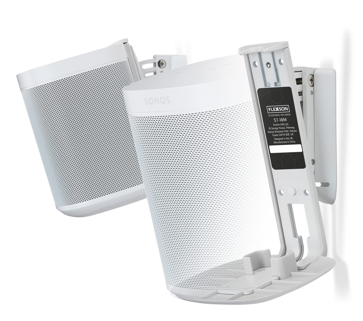 Flexson Soporte de Pared para Sonos One, One SL y Play:1 - Blanco (Par)