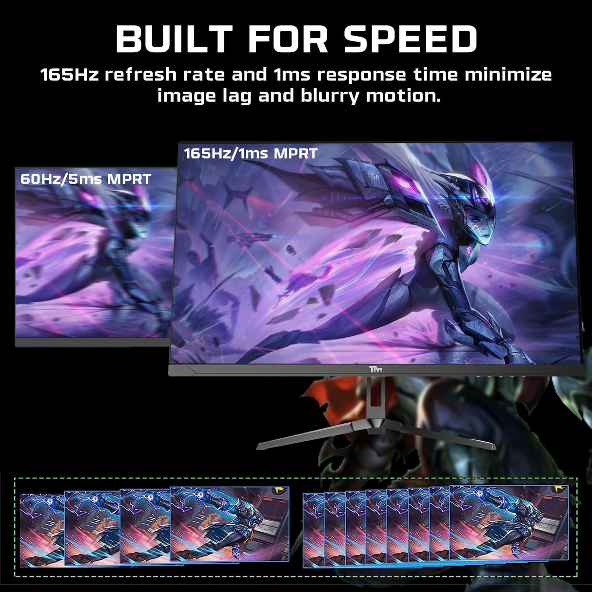 Twisted Minds Monitor para Gaming, Pantalla de 32 Pulgadas Fast VA - Resolución 2560 x 1440 QHD, frecuencia actualización 180 Hz, relación Aspecto 16:9, Tiempo Respuesta 1 ms - Negro (TM32QHD165VA)
