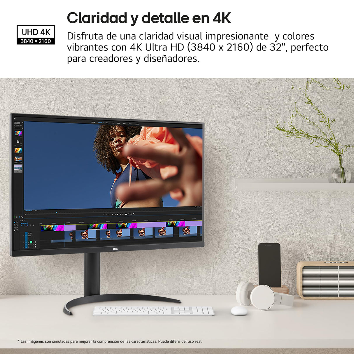 LG 32UR550K-B - Monitor 4K 32", Panel VA, (3840 x 2160), 60Hz, 4ms (GtG), DCI-P3 90%, Pivotable, Negro