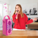 LEXIBOOK, iParty, Altavoz Bluetooth® inalámbrico con luz y micrófono, Efectos de luz Multicolor, Puerto para Tarjeta SD/TF, Batería Recargable, Rosa, BTP185PKZ
