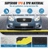 VEVOR Rampa protectora de cables, paquete de 5, 2 canales, capacidad de 22,000 lbs/eje, cubierta de alambre de TPU resistente, rampa protectora de manguera, rampa de entrada, retardador de velocidad d