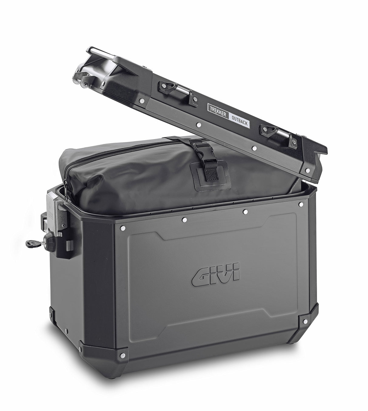 Givi OBK48BPACK2 Trekker Outback 48 Monokey Baúl de Aluminio Lateral, Color Negro, 48 litros, Carga Máxima A 10 Kg