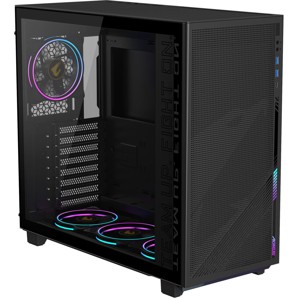Aorus C400 - Carcasa de Cristal para Torre Media, Color Negro