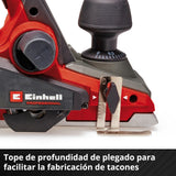 Einhell Professional Depilo manual con batería TP-PL 18/3 Li BL-Solo Power X-Change (18V, sin escobillas, ancho de cepillado de 82 mm, ancho de viruta hasta 3 mm, eje de cuchilla, zapata, sin batería)