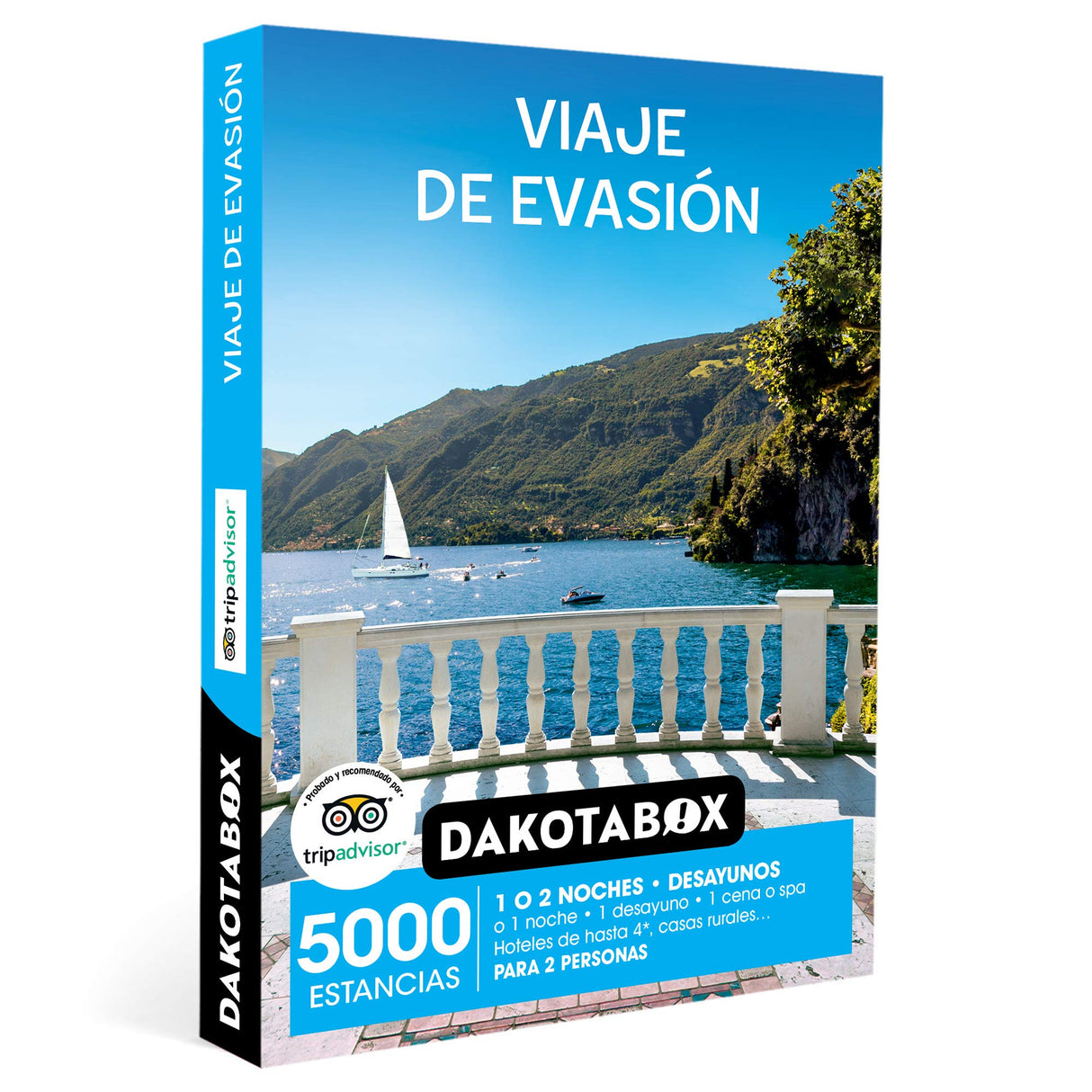 DAKOTABOX - Caja Regalo hombre mujer pareja idea de regalo - Viaje de evasión - 5000 estancias en hoteles de hasta 4*, casas rurales, hospederías y mucho más