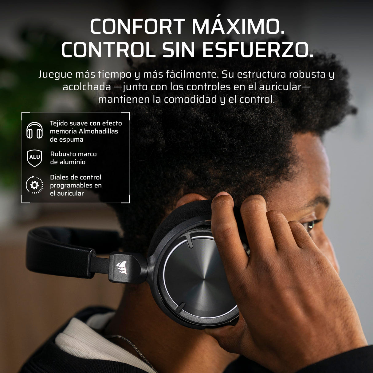 Corsair Virtuoso MAX Wireless Auriculares para Juegos con Bluetooth – Dolby Atmos, SoundID, Cancelación Activa del Ruido, Micrófono de Calidad Broadcast, para PC, Mac, PS5, PS4 – Carbono