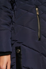 Morgan 242-gcleo Chaqueta Larga de plumón, Azul Marino, 36 para Mujer
