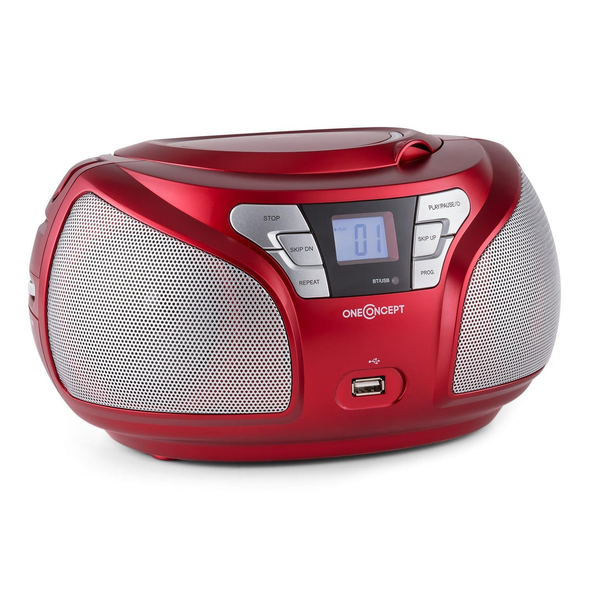 ONECONCEPT Groovie Boombox - Reproductor de música portátil (Reproductor de CD, MP3)