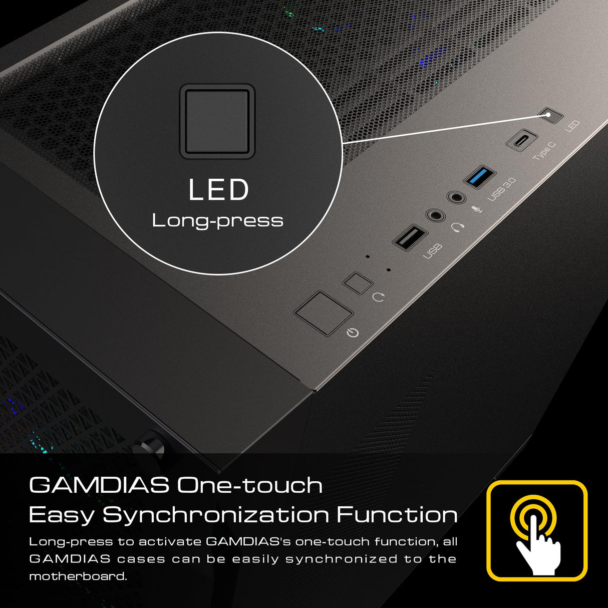 GAMDIAS Athena P1 ATX - Carcasa para PC para Juegos de Torre Media con Vidrio Templado y excelente diseño de Flujo de Aire y 4 Ventiladores ARGB de 120 mm, Soporte Superior y Frontal AIO de 360 mm y