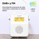 TechniSat DIGITRADIO 30 - Radio de Ducha Impermeable Dab+ (FM, Radio Digital Dab, batería integrada, Bluetooth, Resistente al Agua IPX5, Despertador, Memoria Favorita, Conector para Auriculares)