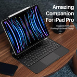 DUX DUCIS [MK Series - Funda con Teclado, diseñada para Apple iPad Air 13 (2024) / iPad Pro 12.9 (2018/2020/2021/2022), Funda de Cuero con Teclado Bluetooth magnético Flotante, Color Negro