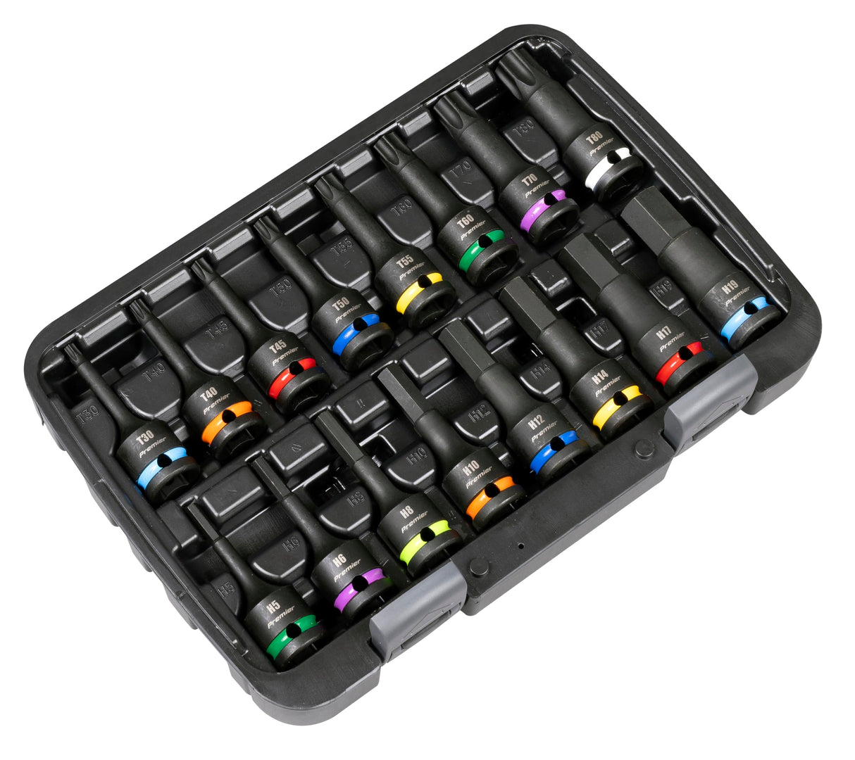 Sealey Premier - Juego de brocas hexagonales y TRX-Star* de impacto de 1/2 pulgada cuadrada de 16 piezas - AK56005