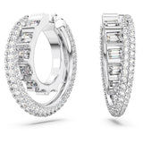 Swarovski Pendientes de Aro Rota para Mujer, Pendientes con un Diseño de Doble Aro, en Baño de Rodio, Colección Rota de Swarovski