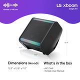 LG xboom Stage301, Altavoz Bluetooth, Alta Potencia, Portátil, Funciones DJ, Karaoke, con Luces LED Variables, Amplia Conectividad, El Sonido Absoluto