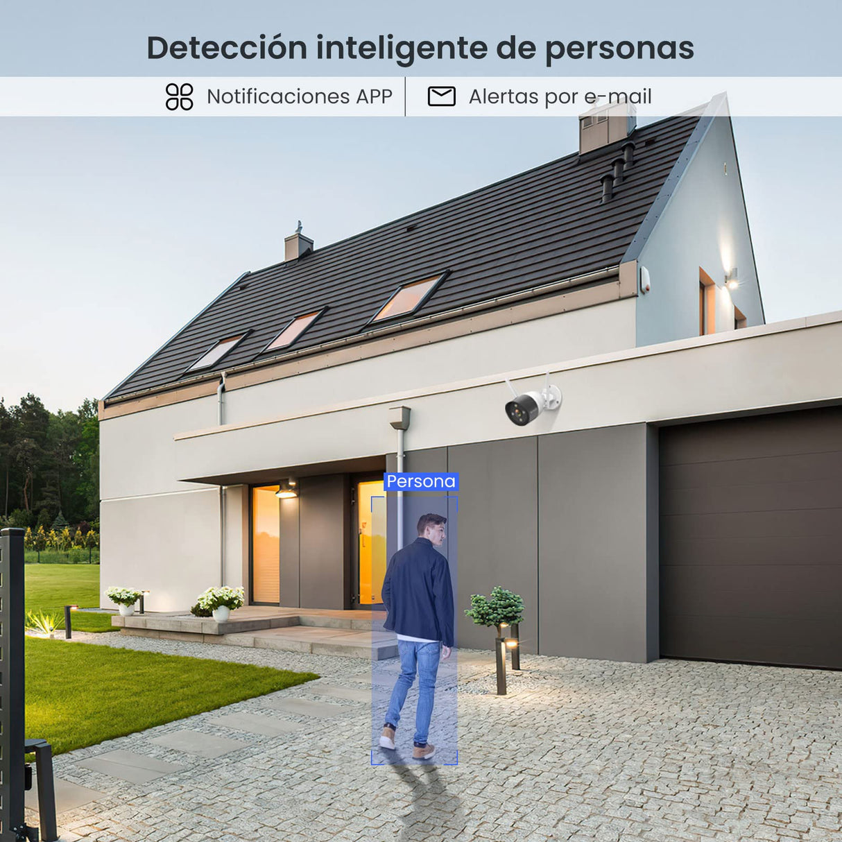 Tenda 2K Kit de Camara Vigilancia WiFi Exterior/Interior sin Cables - 8X 3MP Cámara Seguridad IP de Visión Nocturna en Color con Grabador 8CH 1TB HDD NVR CCTV, Audio Bidireccional, K8W-3TC-1T