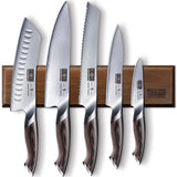 HOSHANHO Juego de Cuchillos de Cocina de 6 Piezas, Juego de Cuchillos de Chef Profesional, set de cuchillos de cocina de Acero Inoxidable con portacuchillas magnético