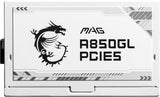 MSI Fuente de alimentación totalmente modular ATX de 850 W - MAG A850GL PCIE5 BLANCO - (Active PFC/80 PLUS Gold)