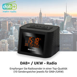 Karcher Dab 2420 Dab+, UKW - Reloj Despertador estéreo con Pantalla Simmbares y Alarma Dual de 5.5 Pulgadas, Color Negro