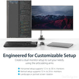 StarTech.com Soporte para Dos Monitores con Brazos Móviles - Apilable - Brazos Intercambiables con Ajuste de Altura por Muelle