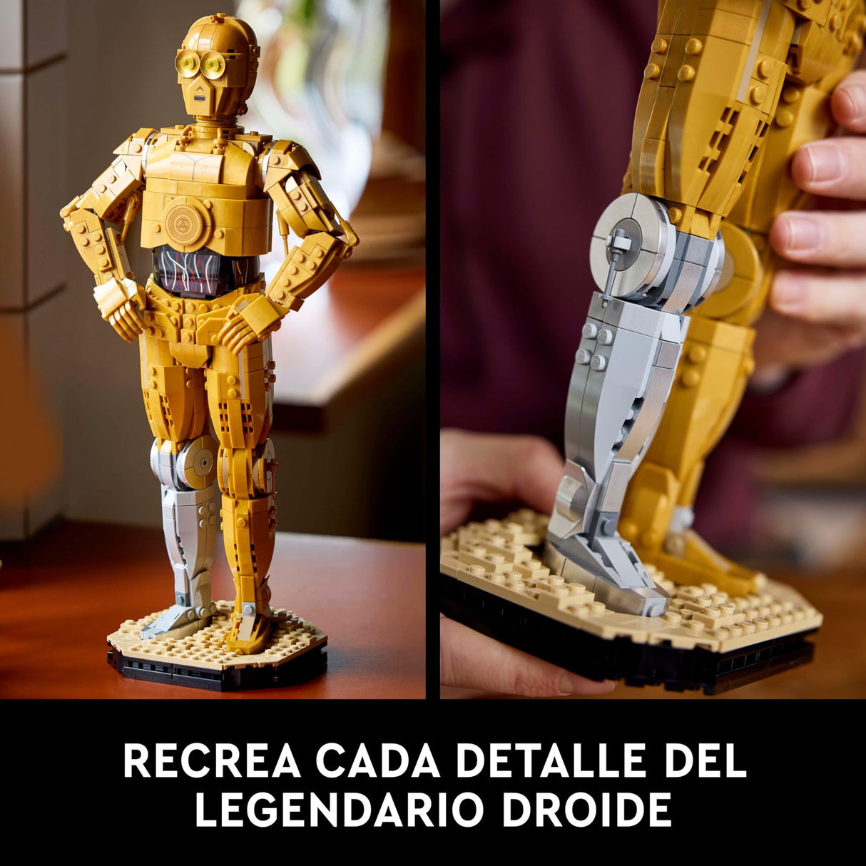 LEGO Star Wars 75398 C-3PO Figura de Droide - Kit de Maquetas para Adultos de Colección - Base, Placa Informativa y Minifigura - Regalo para Hombres y Mujeres Fans de la Saga