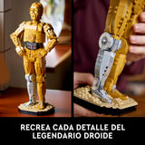 LEGO Star Wars 75398 C-3PO Figura de Droide - Kit de Maquetas para Adultos de Colección - Base, Placa Informativa y Minifigura - Regalo para Hombres y Mujeres Fans de la Saga