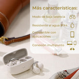 JVC Auriculares Inalámbricos Bluetooth | 24h de Batería y Carga Rápida | Oreja Abierta | Ligeros y Resistentes al Agua | Deportivos con IPX4 y Control Táctil - HA-NP1T Blanco
