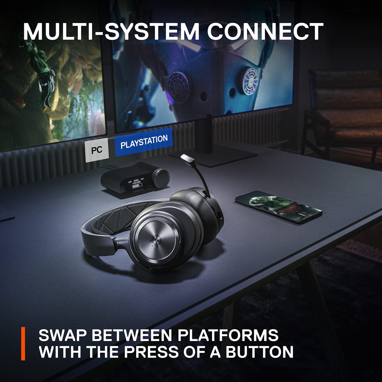 SteelSeries Arctis Nova Pro Wireless - Cascos Gaming Inalámbricos Multisistema - Controladores magnéticos de neodimio - Cancelación de Ruido - Infinity Power System - PC, PS5, PS4, Switch 2, Móvil