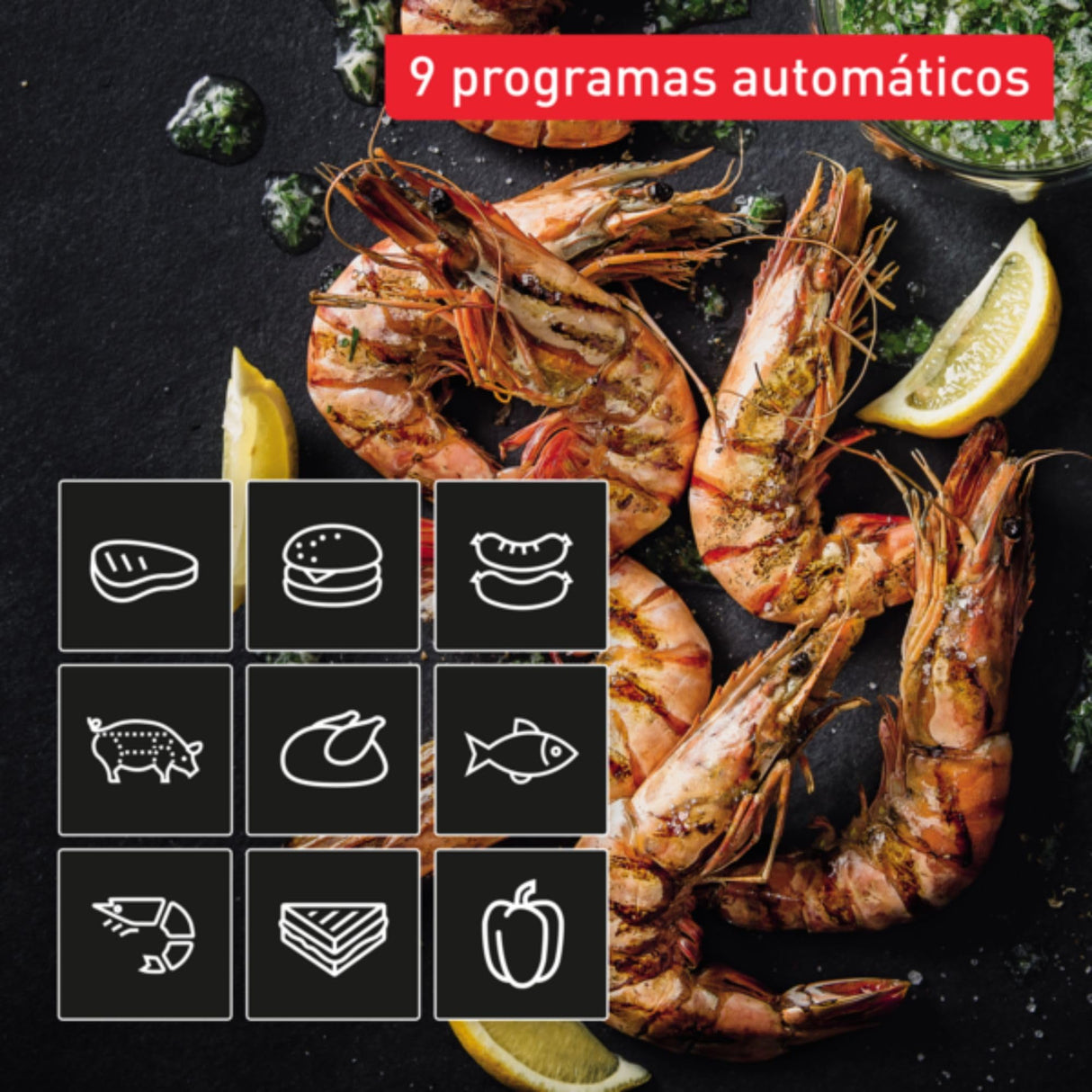 Tefal OptiGrill GC776D10 - Barbacoa de contacto 4 en 1 con bandeja para horno, plegable, 9 programas, indicador de nivel de cocción, parrilla eléctrica, horno