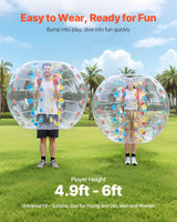 VEVOR Pelotas de Parachoques Inflables,1 Unidad, 1,5 m, Diseño de Sumo, PVC, 0,8 mm de Grosor, para Deportes al Aire Libre, Juegos en Equipo, Juguete para Jardín, Patio y Parque, 1,5 x 1,5 x 1,2 m