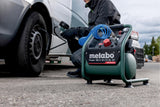 Metabo Compresor sin aceite a batería 18V - Portátil y compacto, 8 bar, 5L, motor Brushless, ideal interiores