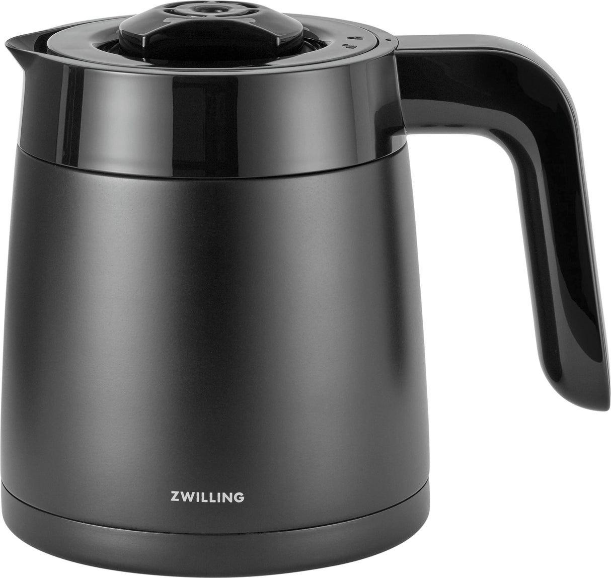 ZWILLING ENFINIGY Cafetera de filtro con jarra térmica de 1,25l, Cafetera con calentador, para 10 tazas, Función blooming, Acero inoxidable, Negro