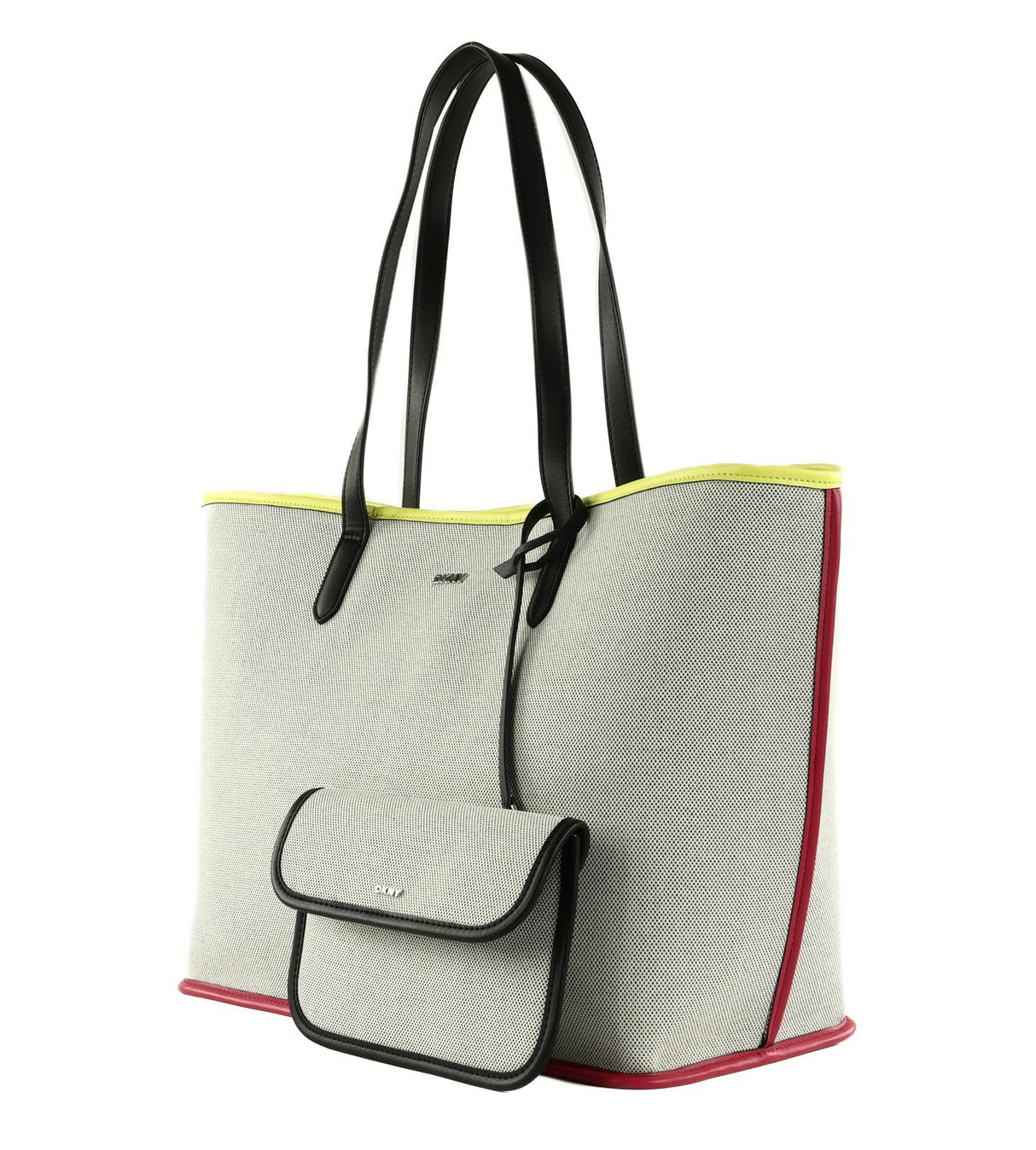 DKNY Hallie Tote, Bolsa de Mano para Mujer, Negro/Multicolor