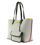DKNY Hallie Tote, Bolsa de Mano para Mujer, Negro/Multicolor