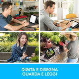 Logitech Rugged Folio para iPad (7.ª, 8.ª y 9.ª generación) Funda con teclado protectora, Disposición QWERTY Italiano - Negro