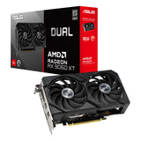 ASUS Dual Radeon RX 9060 XT 8 GB GDDR6, Tarjeta gráfica, PCIe 5.0, HDMI 2.1b, DisplayPort 2.1a, diseño de 2.5 Ranuras, diseño de Ventilador Axial-Tech, tecnología 0dB