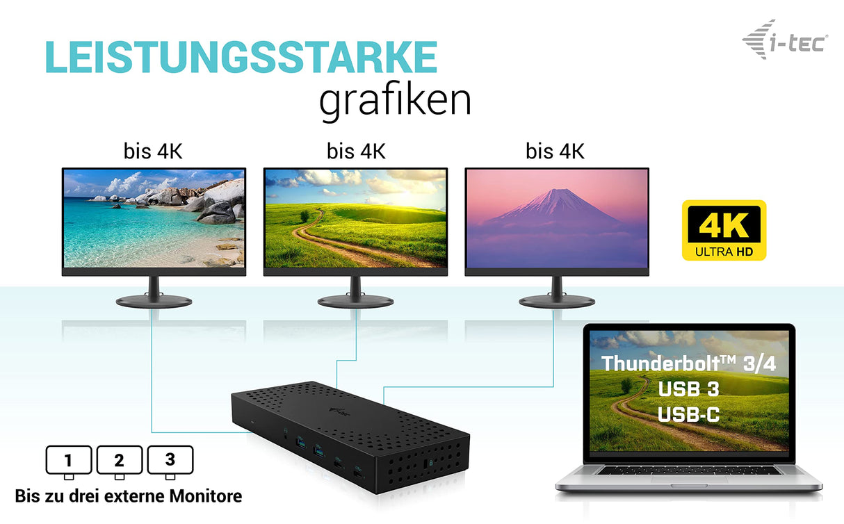 Hub USB i-Tec CATRIPLE4KDOCKPD2