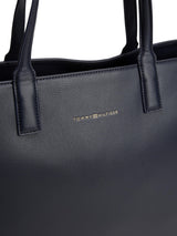 Tommy Hilfiger Bolso Tote Mujer Logotape con cremallera, Azul (Space Blue Corp), Talla Única
